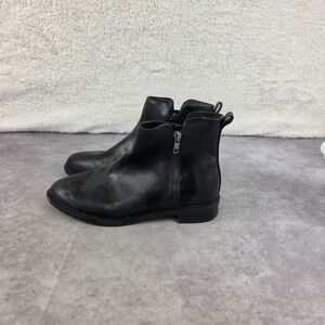 Target Black Faux Leather Ankle Boots Side Zip Almond Toe Size 8
